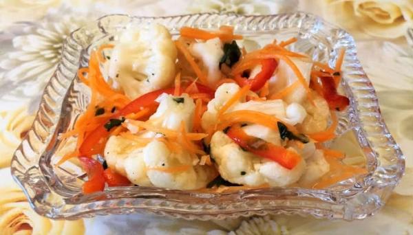 Салат из цветной капусты по-корейски с морковью — очень вкусные рецепты приготовления