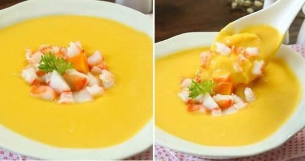 Очень вкусный тыквенный суп-пюре, рецепт с креветками и молоком
