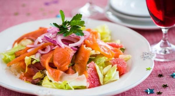Салат с красной рыбой и цитрусовыми, пошаговый рецепт с фото
