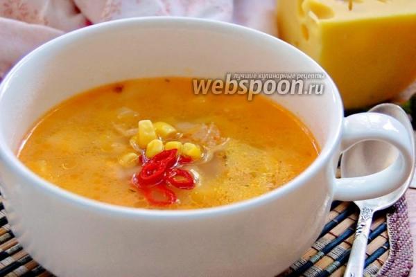 Кукурузный суп с острым красным перцем 
