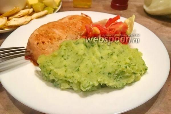 Зелёное картофельное пюре со шпинатом 
