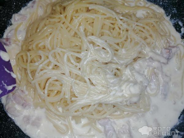 Рецепт: Спагетти "Карбонара" - Самый простой способ из того, что есть в холодильнике