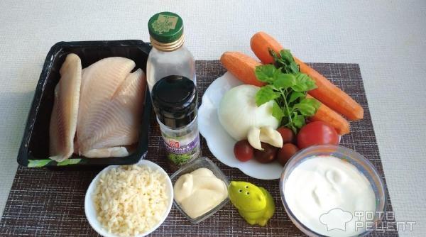 Рецепт: Тилапия под сырно-чесночным соусом - в духовке