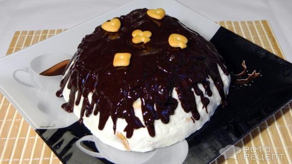 Рецепт: Творожный торт без выпечки - с печеньем на агар агаре