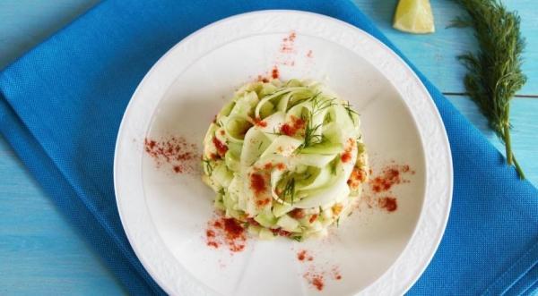 Тартар из свежего огурца и авокадо., пошаговый рецепт с фото