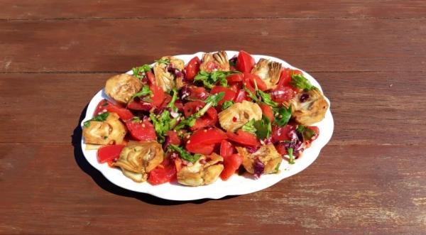 Салат с кабачками, сыром рикотта, артишоками по калабрийски, пошаговый рецепт с фото