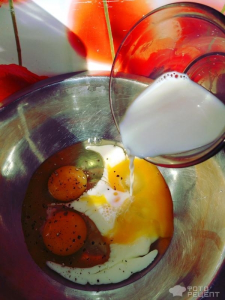 Рецепт: Омлет на сковороде - Омлет с руколой - очень быстро, вкусно и полезно