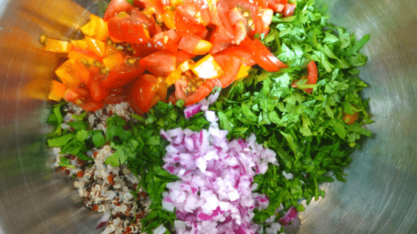 Салат с киноа ( вегетарианский рецепт без майонеза )