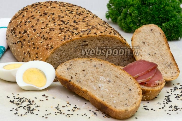 Цельнозерновой хлеб со льном и кунжутом 