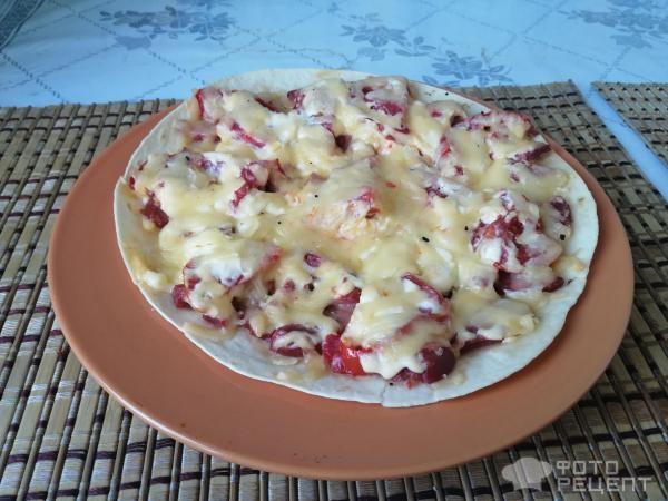 Рецепт: Пицца на мексиканском лаваше - "в духовке"